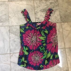 100% silk Lilly Pulitzer embellished tank size 8